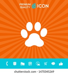 Paw icon symbol. Graphic elements for your design