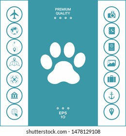 Paw icon symbol. Graphic elements for your design