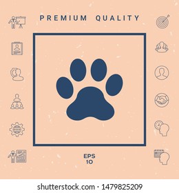 Paw icon symbol. Graphic elements for your design