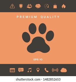 Paw icon symbol. Graphic elements for your design