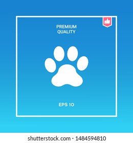Paw icon symbol. Graphic elements for your design