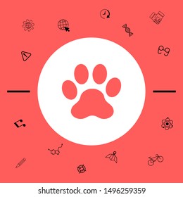 Paw icon symbol. Graphic elements for your design