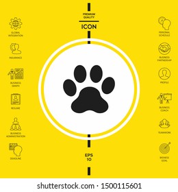 Paw icon symbol. Graphic elements for your design