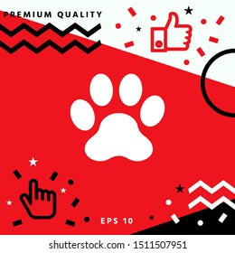 Paw icon symbol. Graphic elements for your design