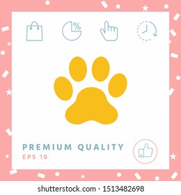 Paw icon symbol. Graphic elements for your design