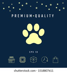 Paw icon symbol. Graphic elements for your design