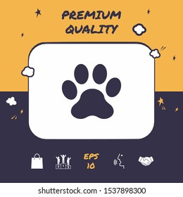 Paw icon symbol. Graphic elements for your design