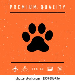 Paw icon symbol. Graphic elements for your design