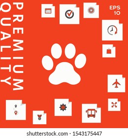 Paw icon symbol. Graphic elements for your design