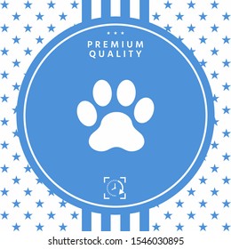 Paw icon symbol. Graphic elements for your design