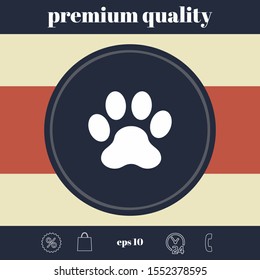 Paw icon symbol. Graphic elements for your design