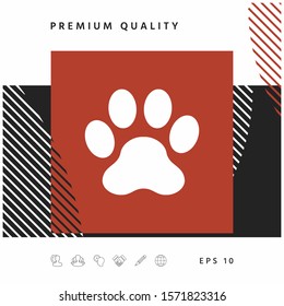 Paw icon symbol. Graphic elements for your design