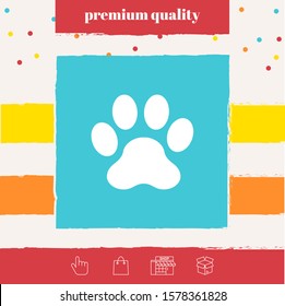 Paw icon symbol. Graphic elements for your design