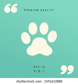 Paw icon symbol. Graphic elements for your design