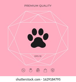 Paw icon symbol. Graphic elements for your design
