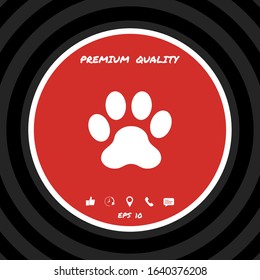Paw icon symbol. Graphic elements for your design
