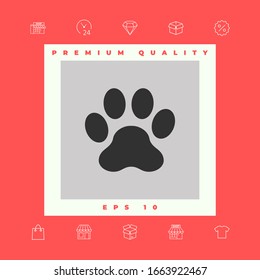 Paw icon symbol. Graphic elements for your design