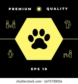Paw icon symbol. Graphic elements for your design