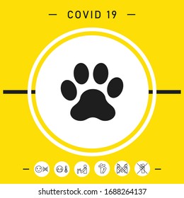 Paw icon symbol. Graphic elements for your design