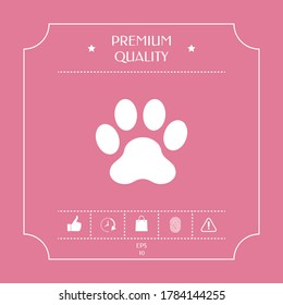 Paw icon symbol. Graphic elements for your design