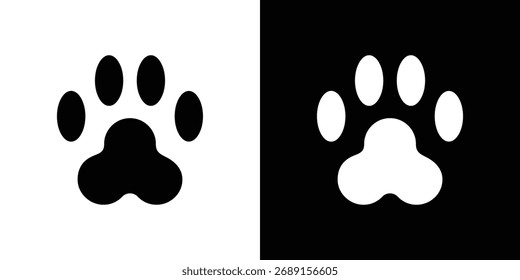 Paw icon symbol. simple flat symbol on blank background.