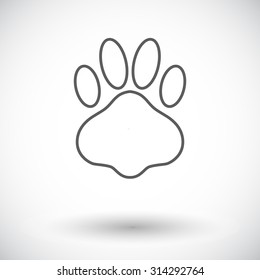 Paw icon. Thin line flat vector related icon for web and mobile applications. It can be used as - logo, pictogram, icon, infographic element. Vector Illustration. 
