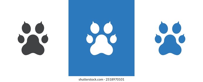 Paw icon thin line illustration