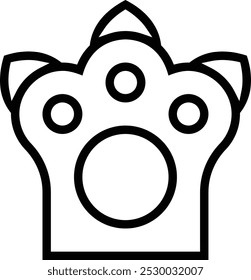 paw icon. Thin linear style design isolated on white background