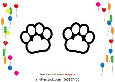 Paw Icon Vector.
