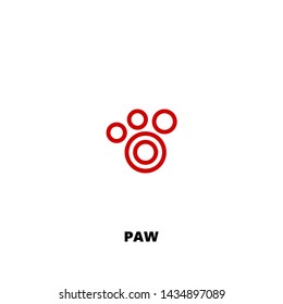 paw icon. paw vector design. sign design. red color