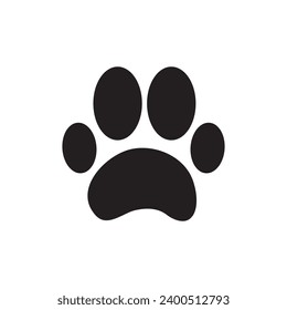 Paw icon vector, filled flat sign, solid flat illustration on white background..eps