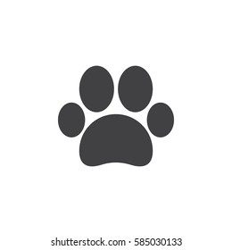 Paw icon vector, filled flat sign, solid pictogram isolated on white. Pet supplies symbol, logo illustration