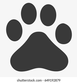 Paw icon vector, filled flat sign, solid pictogram isolated on white. Pet supplies symbol, logo illustration.