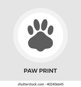 Paw icon vector. Flat icon isolated on the white background. Editable EPS file. Vector illustration.