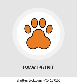 Paw icon vector. Flat icon isolated on the white background. Editable EPS file. Vector illustration.