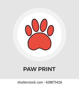 Paw icon vector. Flat icon isolated on the white background. Editable EPS file. Vector illustration.