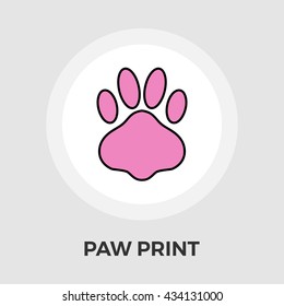 Paw icon vector. Flat icon isolated on the white background. Editable EPS file. Vector illustration.