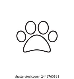 paw icon vector. paw flat liner illustration on white background..eps
