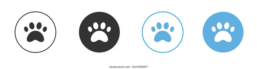 Paw icon Vector Graphic set