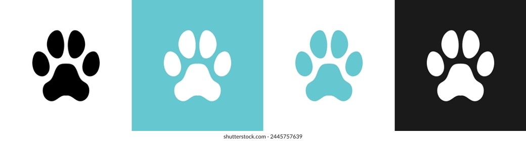 Paw icon vector illustration. Dog or cat paw. Dog or cat paw print flat icon for animal apps and websites