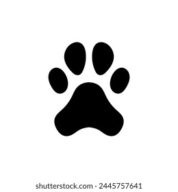 Paw icon vector illustration. Dog or cat paw. Dog or cat paw print flat icon for animal apps and websites