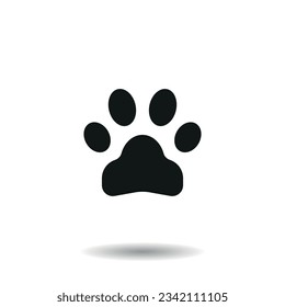 Paw icon vector illustration. Footprint on isolated background. Foot sign concept.