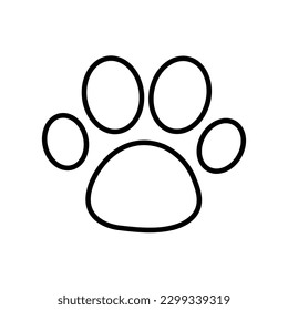 Paw icon, vector illustration. vector paw icon illustration isolated on white background 