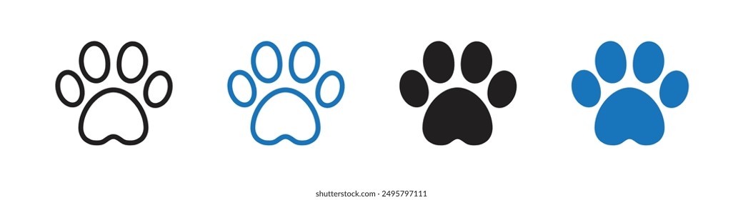 Paw icon vector illustration mark set symbol for web application
