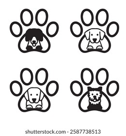 Paw icon vector illustration on a white background