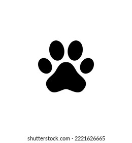 Ilustración vectorial de icono de arrastre. símbolo y signo de la huella de la pata. pezuña de perro o gato