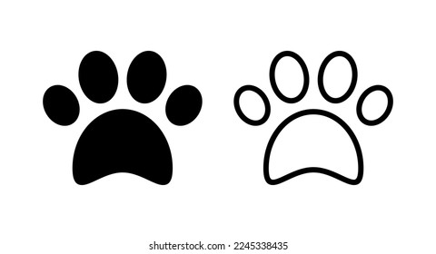 Paw icon vector illustration. paw print sign and symbol. dog or cat paw