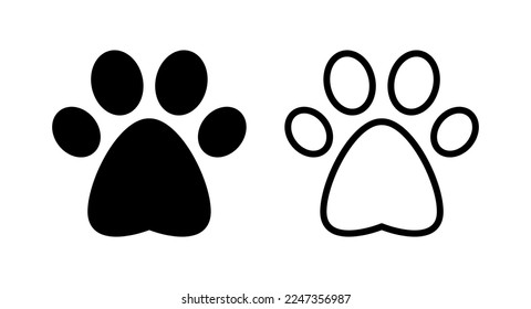 Paw icon vector illustration. paw print sign and symbol. dog or cat paw