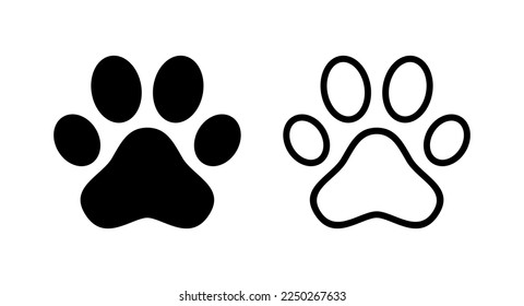 Paw icon vector illustration. paw print sign and symbol. dog or cat paw