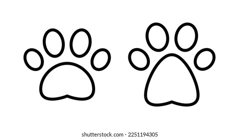 Paw icon vector illustration. paw print sign and symbol. dog or cat paw